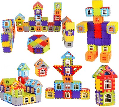 BLACK BIRD Building Blocks Set Educational Construction Toy Puzzles Learning Activity Game for Kids Toys ,Toys for Boys,Girls,Children Toys for 2,3,4,5 Years (50 House Block)(Multicolor)