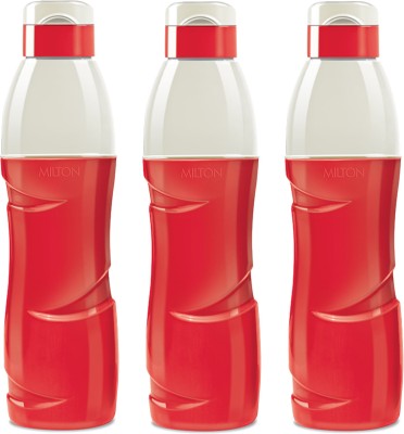MILTON Kool Crony 1100 Insulated Water Bottle, Set of 3, 960 ml Each, Red 960 ml Bottle(Pack of 3, Red, White, Plastic)