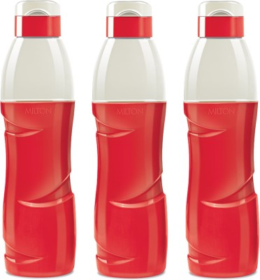 MILTON Kool Crony 900 Insulated Water Bottle, Set of 3, 700 ml Each, Red 700 ml Bottle(Pack of 3, Red, White, Plastic)