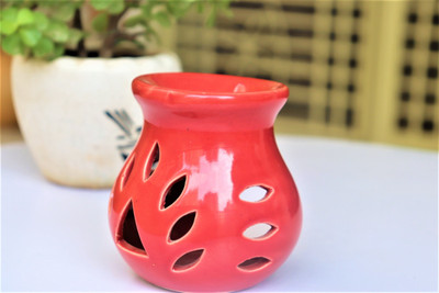 DIYARA Best Quality Oil Burner with one Tea Candle Aroma Burner Coming with 1 pcs Free Candles, Oil Diffuser/Camphor Burner Aroma Burner Clay Lamp(Red) Ceramic 1 - Cup Tealight Holder(Red, Pack of 1) DIYARA Best Quality Oil Burner with one Tea Candle Aroma Burner Coming with 1 pcs Free Candles, Oil Diffuser/Camphor Burner Aroma Burner Clay Lamp(Red) Ceramic 1 - Cup Tealight Holder(Red, Pack of 1)