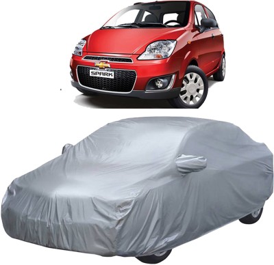 UK Blue Car Cover For Chevrolet Spark (With Mirror Pockets)(Silver, For 2007, 2008, 2009, 2010, 2011, 2012, 2013, 2014, 2015, 2016, 2017 Models)