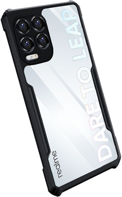 SMARTPOCKET Back Cover for Realme 8(Transparent, Black, Shock Proof, Pack of: 1)