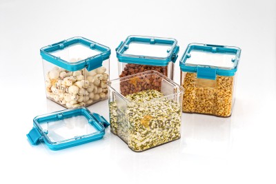 Lion Lender Plastic Grocery Container  - 700 ml(Pack of 4, Blue, Clear)