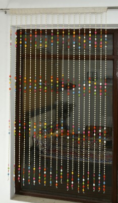 Pomp & Romp Premium Door String Beads 214 cm (7 ft) PVC, Polyester Transparent Door Curtain Single Curtain(Solid, Multicolor)