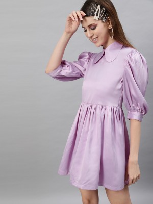 STREET9 Women Asymmetric Purple Dress