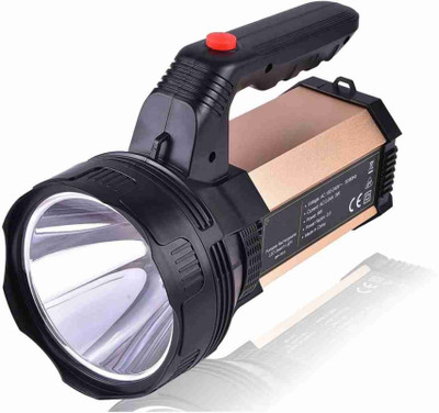 AWAZTRADERS WITH LOGO Long Range Search Light with Multi-Functional + Blinker Rechargeable 6000 MAH BATTERY Waterproof Bright Led Torch Laser Long Range Distance High Power Search Light (MULTICOLOUR) 12 hrs Torch Emergency Light(Multicolor)