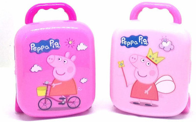 YEF Pack of 2 Peppa Pig Cartoon Erasers with Trolley Erasers for Kids Non-Toxic Eraser(Set of 2, Pink)