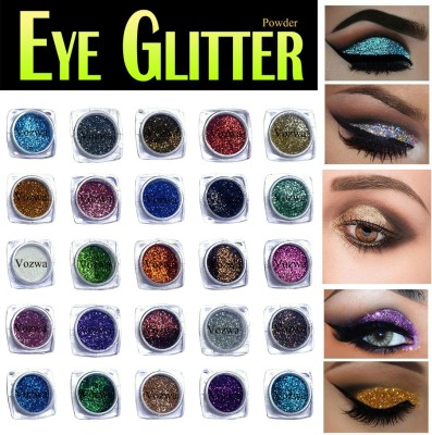 VOZWA Beautiful Shining Eyeshadow Glitter Powder 25 Pcs Thick 25 g(Multicolor)