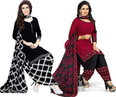 THIRA Crepe Printed Kurta & Patiyala Material