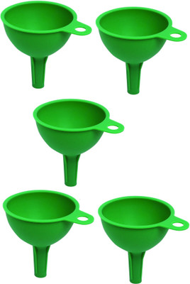 ABlue Clipper Silicone Funnel Set(Green, Pack of 5)
