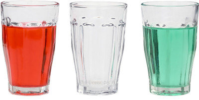 AFAST (Pack of 3) Premium Quality Transparent Glasses For Alcoholic And Non Alcoholic Drinks- A27 Glass Set Water/Juice Glass(300 ml, Glass, Clear)