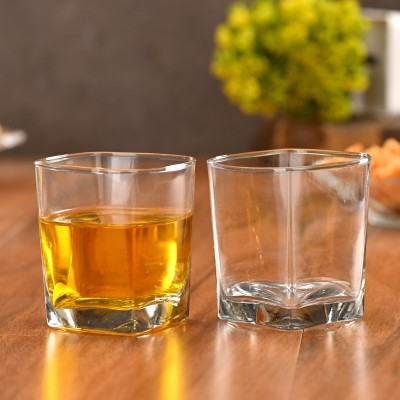 AFAST (Pack of 2) Premium Quality Transparent Glasses For Alcoholic And Non Alcoholic Drinks- A2 Glass Set Water/Juice Glass(300 ml, Glass, Clear)