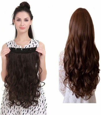 Chanderkash 5 Clips Based 24Inch Highlighted Golden/Brown  Clutcher Extension/Wig for Girls & Womens Hair Extension