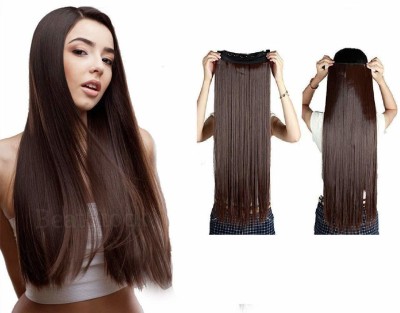 Chanderkash 5 Clip Based Long Straight  Extension/ Wig, For Girls, 5 Clips 1 Pieces, Dark Brown, 150 Grams, Pack Of 1 Hair Extension