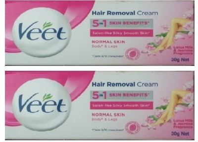 Veet Silk and Fresh Normal Hair Removal Cream 30g Pack of 2 Cream Cream(60 g)