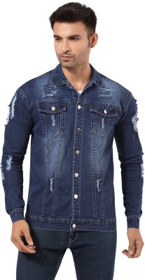 SKENJEL Full Sleeve Solid Men Denim Jacket