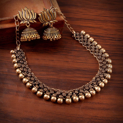 Haniya Brass Gold-plated Gold Jewellery Set(Pack of 1)