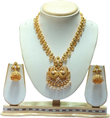 Swarajshop Alloy Gold-plated White Jewellery Set(Pack of 1)