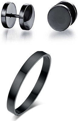 Ruhi Collection Stainless Steel Black Jewellery Set(Pack of 1)