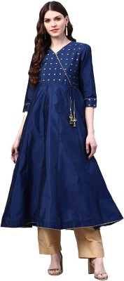 Laado - Pamper Yourself Women Printed A-line Kurta(Blue)