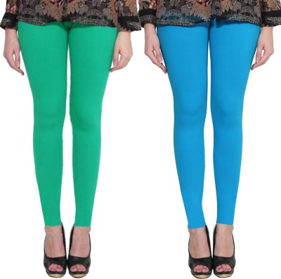 Clarita Ethnic Wear Legging(Green, Light Blue, Solid)