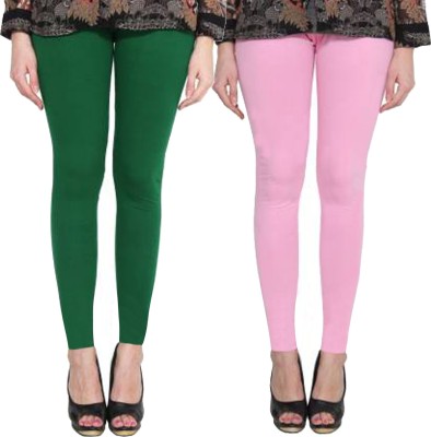 Clarita Ankle Length Ethnic Wear Legging(Dark Green, Pink, Solid)