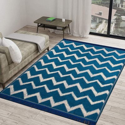 Linen Basics Velvet Floor Mat(AQUA, Large)