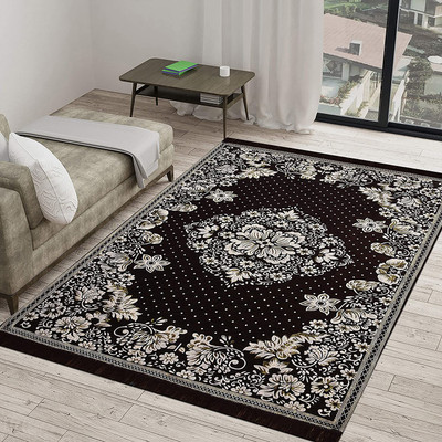 Linen Basics Velvet Floor Mat(Brown, Large)