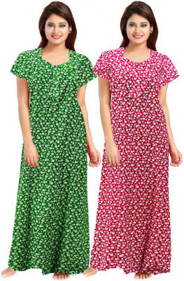 v elegant Women Nighty Set(Multicolor)