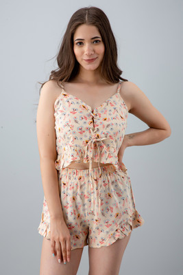 PRETTY LOVING THING Women Floral Print Multicolor Top & Shorts Set