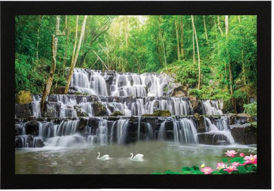 Bhawana Creation WATER FALL Digital Reprint 8 inch x 10 inch Painting(Without Frame)