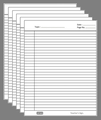 OFIXO Paper Folded Double Ruled Legal 75 gsm Project Paper Double Ruled Side A4 75 gsm A4 paper(Set of 1, White)