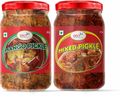 DNV Achaar Combo Platter Pack of Mango & Mixed Pickle 400gm (Aam Ka Achaar 200gm & Spicy Mix Achar 200gm) Mango, Mixed Pickle(2 x 200 g)