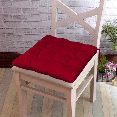 ITAJ Microfibre Solid Chair Pad Pack of 1(Red)