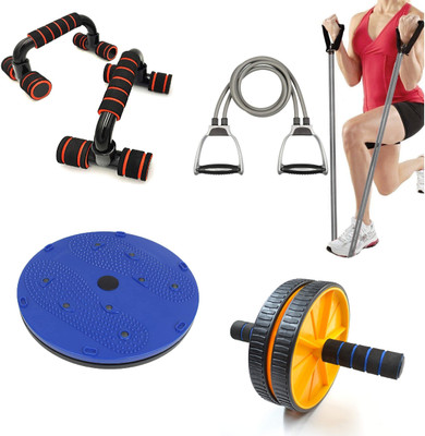 LIVOX Tummy Twister Abdominal ABS Exerciser, Toning Tube and Ab Roller with Push up bar Ab Exerciser(Multicolor)