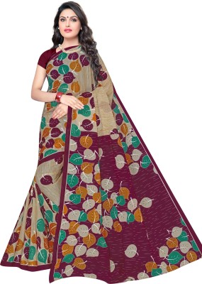 TAMAIRA FASHION Printed Daily Wear Pure Cotton Saree(Magenta)