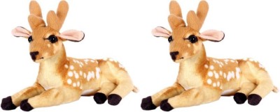 Kraftix Combo Of Two Deer Stuffed Plush Soft Toy Doll Teddy Bear Animal For Girls Boys Kids Baby Car Birthday Home Decoration Cute Lovely Premium Quality KSTDEER40DEER40  - 40.01 cm(Multicolor)