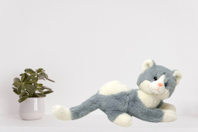 Fun Zoo Soft Plush Stuffed Kitty cat Plush Toy Stuffed Soft Toys for Baby Kids  - 30 cm(Grey)