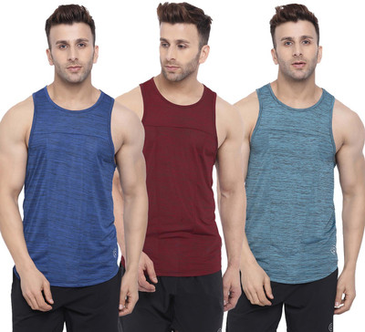 CHKOKKO Self Design Men Round Neck Multicolor T-Shirt