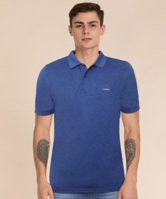 Adrenex Solid Men Polo Neck Blue T-Shirt