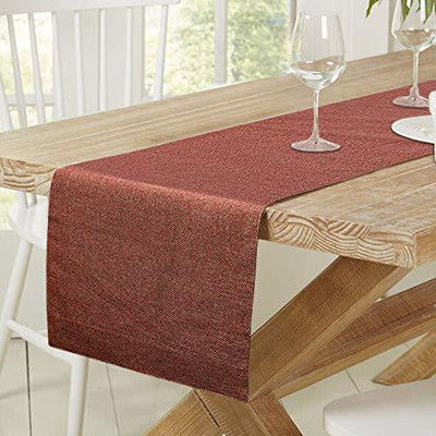 Linen Basics Orange 182 cm Reversible Table Runner(Jacquard)