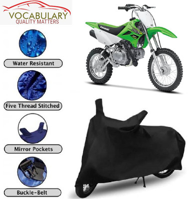 Vocabulary Waterproof Two Wheeler Cover for Kawasaki(KLX 110, Black)