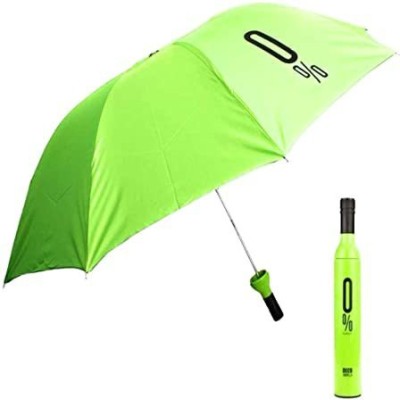 NMS TRADERS Wine Bottle Folding Umbrella With Bottle Cover Umbrella(Green)