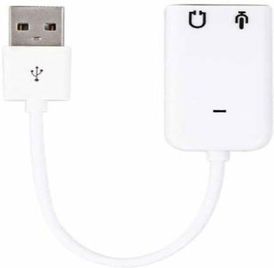 KUVERA 7.1 USB Sound Card stereo with USB 2.0 Audio For Computer, Laptop. (White) USB Adapter(White)