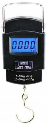 Glancing 50Kg Portable Electronic Digital LCD Pocket Weighing Hanging Scale For Travel Luggage Weight Machine Weighing Scale(Black)
