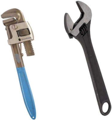 EmmEmm Premium Combo of 14 Inch Drop Forged Pipe Wrench & 12 Inches Adjustable Wrench 14 Inch Pipe Wrench + 12 Inch Adjutsable Wrench Single Sided Pipe Wrench(Pack of 1) EmmEmm Premium Combo of 14 Inch Drop Forged Pipe Wrench & 12 Inches Adjustable Wrench 14 Inch Pipe Wrench + 12 Inch Adjutsable Wrench Single Sided Pipe Wrench(Pack of 1)