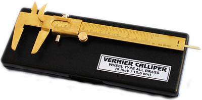 THE LABWORLD Export Brass Vernier caliper slide caliper 15 cm long 12.5cm measurement metallic for measurement of round objects and depth. Vernier Caliper