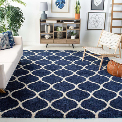 BhCarpet Blue Polyester Carpet(3 ft,  X 5 ft, Rectangle)
