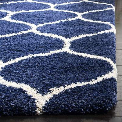Acarpet Blue Polyester Carpet(4 ft,  X 6 ft, Rectangle)