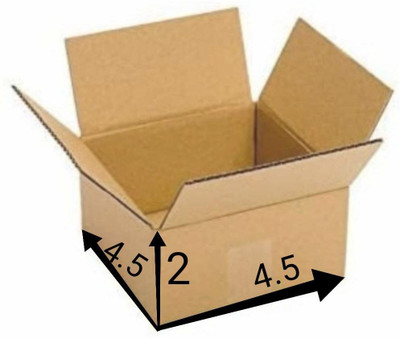 SecureShip Corrugated Cardboard 3 Ply Strong 4.5 x 4.5 x 2 Inches Carton Boxes Packaging Box(Pack of 25 Brown)